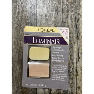 Loreal Luminair Lightweight Creme Powder Makeup Soft Ivory .04oz Trial Size‎